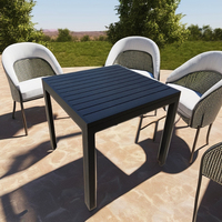 Table à manger carrée décontractée à vendre, table de balcon, table en plastique d'extérieur