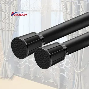 ARODDY Multiple Colour Adjustable 2.6-3.5m Curtain Rod And Finials White Black Adjustable Rod Curtain Low MOQ
