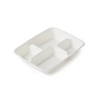 Plateau alimentaire multi-compartiments, assiette biodégradable, plateau scolaire jetable à 6 compartiments, pack combo Thali