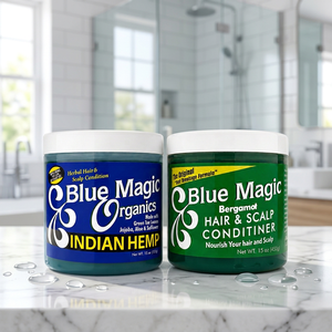 Duo de Cuidado Capilar y del Cuero Cabelludo Blue Magic, Set de Acondicionador Herbal, Hidrata y Nutre, Cuidado Diario del Cabello, Cáñamo Indio y Bergamota - Product Image 1