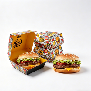 Boîtes à emporter en papier biodégradable pour hamburgers, poulet frit, frites et biscuits, emballage anti-fuite - Product Image 2