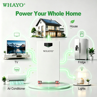 Whayo 2026 Système domestique de stockage d'énergie au lithium (BESS) avec surveillance domestique, application BMS, connectivité RS232, cellules LiFePO4, efficace, 16 kWh, portable