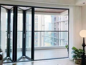 Sistema de Puertas Plegables Verticales Dobles <span class=keywords><strong>Tipo</strong></span> Acordeón, Diseño Impermeable, Vidrio Plegable, Puertas Modernas de Aluminio - Product Image 3