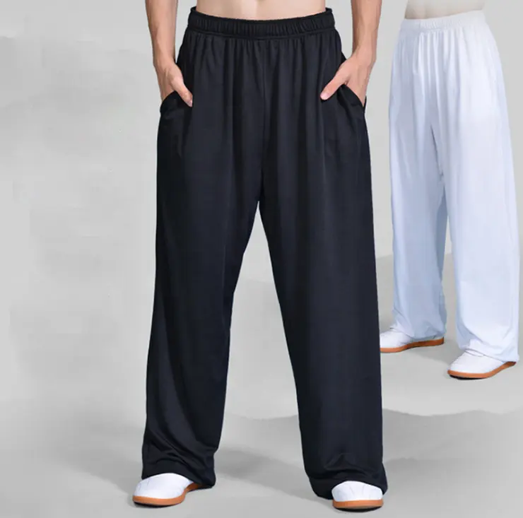 Pantaloni tradizionali cinesi di kung fu, pantaloni Tai Chi in fibra di latte morbidi e confortevoli con alta elasticità, pantaloni da allenamento