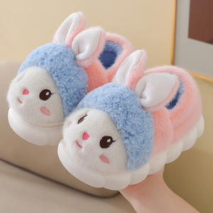 Women's Canvas Cotton <b>Fluffy</b> Cute Puppy-pattern Winter Warm Eco-friendly Slip-resistant Plastic-soled Evergreen Mules - Product Image 6