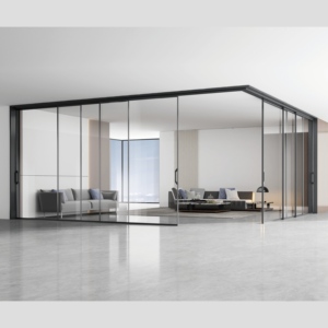 Thiết kế hiện đại nhiều kính xếp chồng lên nhau nhôm trackless cửa trượt với treo bánh xe cho phòng ăn phòng ngủ bệnh viện patios - Product Image 2