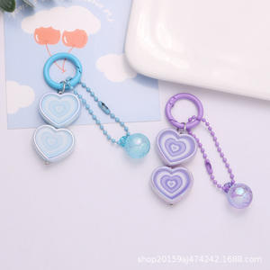 Creativo gradiente 3D corazón coche llavero colgante fresco colorido burbuja cuentas accesorios auricular funda decoraciones - Product Image 2
