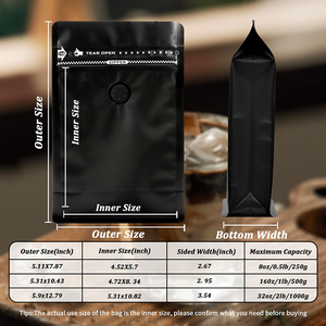 Materiale durevole all'ingrosso personalizzato stampato 500g per uso alimentare marrone carta Kraft sacchetto di caffè per il confezionamento di caffè richiudibile chiusura lampo - Product Image 6