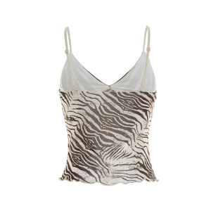 Viviblook C26TP061 Camiseta sin mangas con estampado de cebra y cuello en V para mujer, novedad de verano - Product Image 6