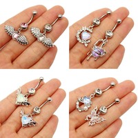 Gaby kundenspezifisches herz großartige chirurgische edelstahl-bauchnabelringe großhandel bulk navel piercing umbligo schmuck