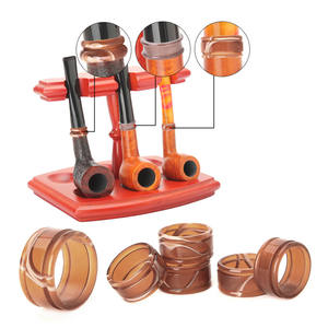 Anello acrilico decorativo colorato a basso prezzo per lo stelo del boccaglio per pipa in legno - Product Image 2