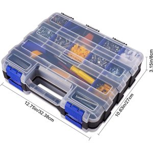 Custodia Premium 2 lati PVC piccole parti 34 scomparti porta attrezzi Organizer con divisori in plastica rimovibili OEM - Product Image 6