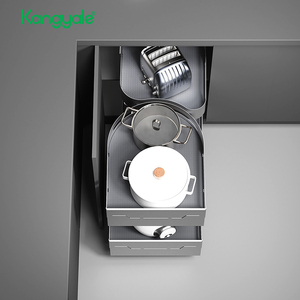 Kangyale <strong>Kitchen</strong> <strong>Cabinet</strong> Blind <strong>Corner</strong> Pull Out Organizer Universal Magic <strong>Corner</strong> Basket Swing Tray for <strong>Kitchen</strong> <strong>Storage</strong> - Product Image 6