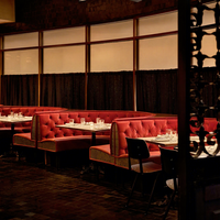 Cabina de esquina de cuero de lujo, asientos, muebles de restaurante japoneses modernos, Hotel, café, té, muebles comerciales, juego de sillas y mesas