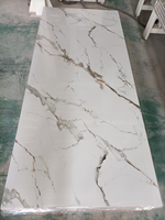 Panneau mural SPC UV en marbre veiné or de luxe, haute brillance, résistant aux taches, pour hôtel, maison, mur de fond
