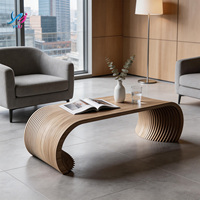 Table à manger en bois courbé artisanale, style moderne minimaliste, écologique, meubles de salon, maison, appartement, bureau à domicile