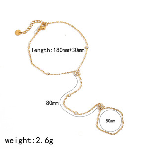 Conjunto de Cadena de Dedo con Flores de Acero Inoxidable e Incrustaciones de Circonio para Conjuntos de Joyería de Fiesta - Product Image 4