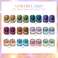 Miss Gooey Gel Esmalte de Uñas Proveedor 12 Colores Diamante Ojo de Gato Gel Polaco Semi Permanente Soak Off Uv Nail Painting Hema Free OEM