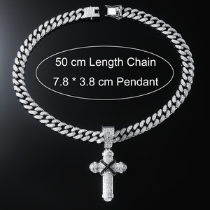 Hot Selling Personalization Popular Design <b>Cross</b> Pendant Necklace Trendy Hiphop Style Alloy Men's Necklaces Wholesale Jewelry - Product Image 5