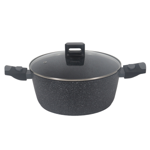 Olla <span class=keywords><strong>de</strong></span> <span class=keywords><strong>Cocina</strong></span> Antiadherente <span class=keywords><strong>de</strong></span> Aleación <span class=keywords><strong>de</strong></span> Aluminio y <span class=keywords><strong>Granito</strong></span> con Fondo <span class=keywords><strong>de</strong></span> Hierro Fundido, Asas <span class=keywords><strong>de</strong></span> Plástico, Estilo Moderno <span class=keywords><strong>para</strong></span> <span class=keywords><strong>Cocina</strong></span> Oscura, Apta <span class=keywords><strong>para</strong></span> Inducción/Gas, con Tapa - Product Image 2