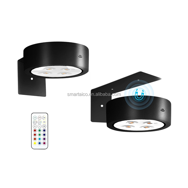 2 Packs Wireless Home Wall Decor Puck Light 3 Color Changing Led Art Display Rechargeable Battery Picture Light
