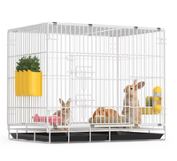 Cage à lapin pliable portable en fer massif de haute qualité pour lapins de petite/moyenne taille, utilisation intérieure et en voiture, élevage de lapins