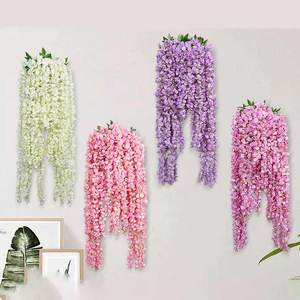 Fleurs artificielles de glycine en soie pour suspension au plafond, décoration intérieure de mariage et de Noël, plantes grimpantes pour aménagement de couloir - Product Image 1