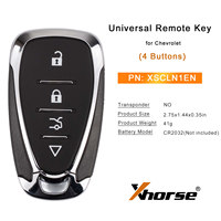 XHORSE XSCLN1EN pour Chevrolet Style Clé télécommande universelle de deuxième génération 4 boutons