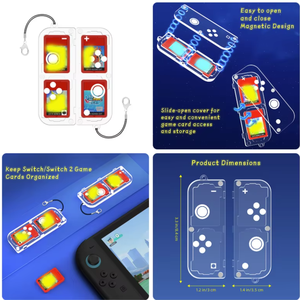 Set de <span class=keywords><strong>5</strong></span> Fundas de Cristal para Nintendo Switch 2, Carcasa Protectora Transparente de PC, Caja de Almacenamiento para Palancas de Control - Product Image 6