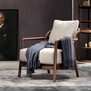 Silla <span class=keywords><strong>de</strong></span> sofá individual <span class=keywords><strong>de</strong></span> nogal negro norteamericano <span class=keywords><strong>de</strong></span> ocio <span class=keywords><strong>de</strong></span> madera maciza minimalista italiana - Product Image 2