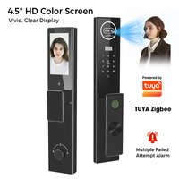 Cerradura Inteligente para Puerta con Reconocimiento Facial 3D, Pantalla de 4.5 Pulgadas, Intercomunicador Visual, Videollamada Remota, TUYA Zigbee, 4200 mAh