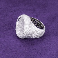 GRA D Couleur Bling Moissanite Iced Out Bague chevalière en forme de cercle pour hommes avec testeur de diamants en argent sterling 925
