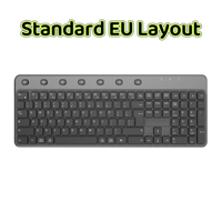 Nuevo Teclado Inalámbrico Ajustable USB Silencioso para Oficina, Tamaño Completo, 104 Teclas, 7 Teclas de Acceso Rápido Multimedia, Compatible con Windows/Mac, OEM/ODM, Llegada en 2026