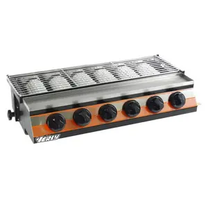 Commercial hot sale power save table top gas Barbecue Oven / 6 burner head BBQ grill VDK-736