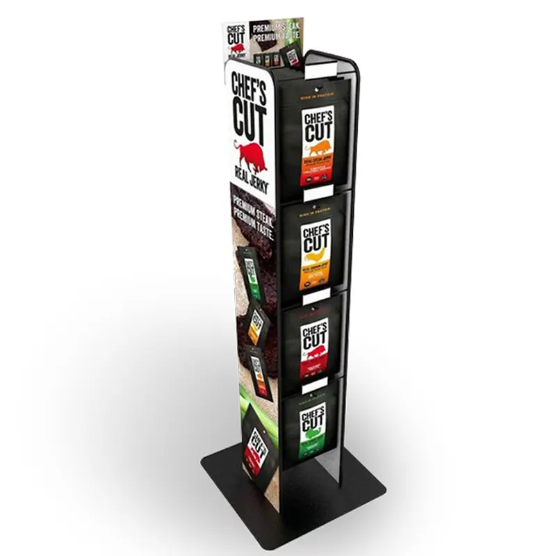 Apache Bagged Food Metal Display Stand Beef Jerky Display Rack with Adjustable Hook for Retail Store Merchandise Display — view 2