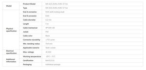 Network <b>Cable</b> MV-ACG-RJ45S-<b>RJ45</b>-ST-5M H IKROBOT Brand New and Authentic - Product Image 4