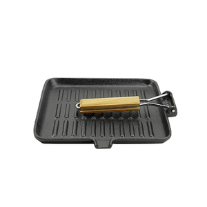Nueva Sartén Plegable con Mango de Madera, Sartén Rectangular de Hierro Fundido Precurado para Huevos y Pan, Ideal para el <span class=keywords><strong>Desayuno</strong></span> - Product Image 4