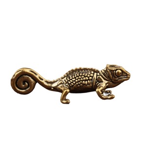 Figura de Camaleón de Latón, Decoración Vintage de Animales, Adorno Artesanal para el Hogar y Escritorio - Product Image 5