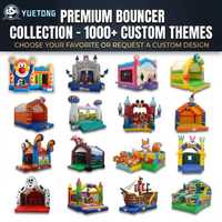 Château gonflable coloré Yuetong, structure de jeu gonflable commerciale en PVC arc-en-ciel avec barrière de sécurité pour les anniversaires et les fêtes d'enfants