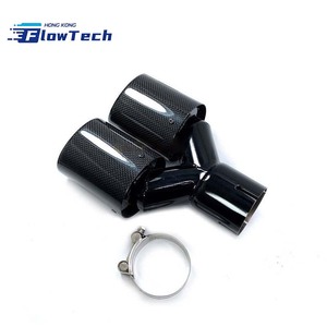 Embout d'échappement universel pour voiture de 89 mm en acier inoxydable avec couvercle d'entrée en fibre de carbone pour la modification et la décoration des véhicules - Product Image 3