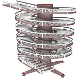 7meters long can be rotated spiral lifting conveyor for cartons for food factory