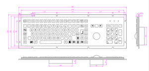 Bàn phím inox công nghiệp 106 phím với chuột Trackball 38mm và bàn phím số màu đen cho các ứng dụng kiosk - Product Image 6