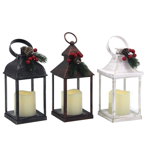 High Quality Home Decor LED Candle Holder <b>Small</b> Battery-Operated <b>Lantern</b> with Geometric Design Memorial Decorative Purpose - Product Image 4