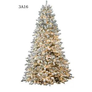 Заводской производитель, белая Рождественская елка со снегом из ПЭ ПВХ, Смешанная Рождественская елка с теплой светодиодной подсветкой, украшение