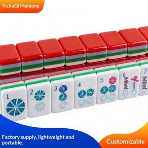 Mahjong américain portable de voyage, 160 tuiles, en acrylique à quatre couches, avec assortiment de couleurs étrangères, à assembler à la main - Product Image 4