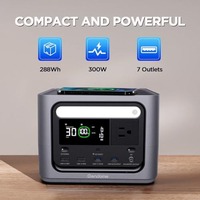 Station d'alimentation solaire portable GenDome GO300 pour camping-car, 300W 288Wh LiFePO4 UPS MPPT à charge rapide, idéale pour les situations de coupure de courant à domicile