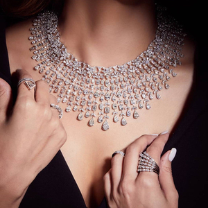 HIBRIDE Luxury <span class=keywords><strong>Dubai</strong></span> Nigeria CZ Crystal 4 piezas Nupcial Zirconia Conjuntos de joyería completos para mujeres Fiesta Boda Accesorios de joyería - Product Image 1