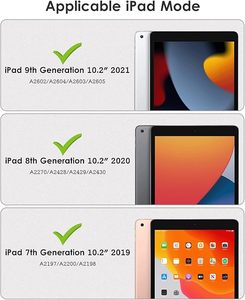 Funda para iPad 9th/8th/7th Gen 10,2 pulgadas (2021/2020/2019), Parte trasera transparente, funda de marco a prueba de golpes de TPU, portalápices incorporado - Product Image 2