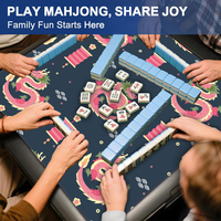 Table de Mahjong de Luxe Personnalisée 82,5x82,5 cm, 3 mm d'épaisseur, en Microfibre et Caoutchouc Naturel, Antidérapante, Anti-bruit, Écologique et Durable pour 4 Joueurs