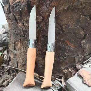 Cuchillo de fruta plegable para acampar al aire libre de supervivencia de madera de haya con mango de madera - Product Image 6